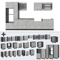 Vicco Cucina completa  Calcestruzzo/antracite 350 cm , PL Antracite