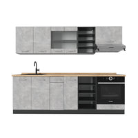 Vicco Cucina componibile Calcestruzzo/antracite 240 cm senza piano di lavoro