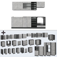 Vicco Cucina componibile Calcestruzzo/antracite 240 cm , PL Antracite