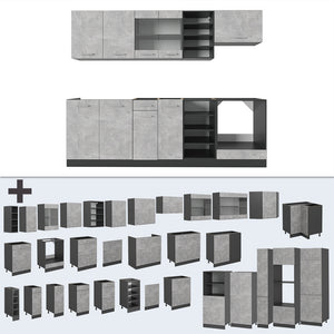 Vicco Cucina componibile Calcestruzzo/antracite 240 cm , PL Antracite