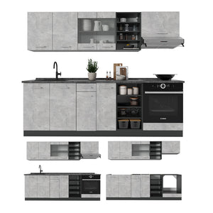 Vicco Cucina componibile Calcestruzzo/antracite 240 cm , PL Antracite