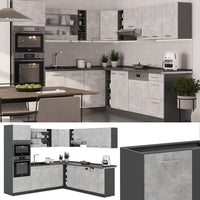 Vicco Cucina angolare completa Calcestruzzo/antracite 237 x 247 cm , PL Rovere