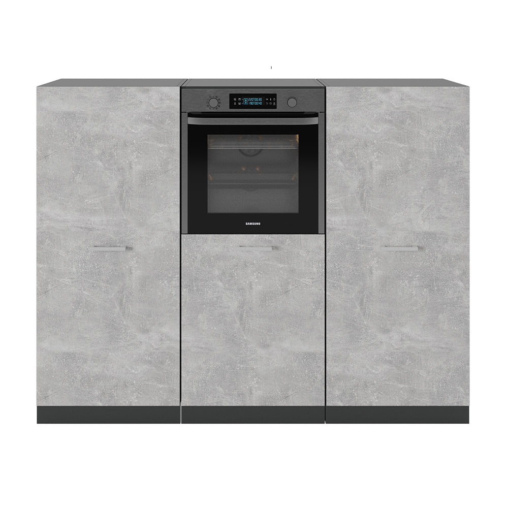 Vicco Cucine componibili piccole Calcestruzzo/antracite 180 cm senza piano di lavoro