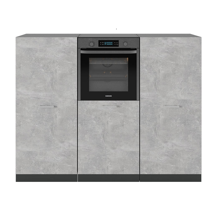 Vicco Cucine componibili piccole Calcestruzzo/antracite 180 cm senza piano di lavoro