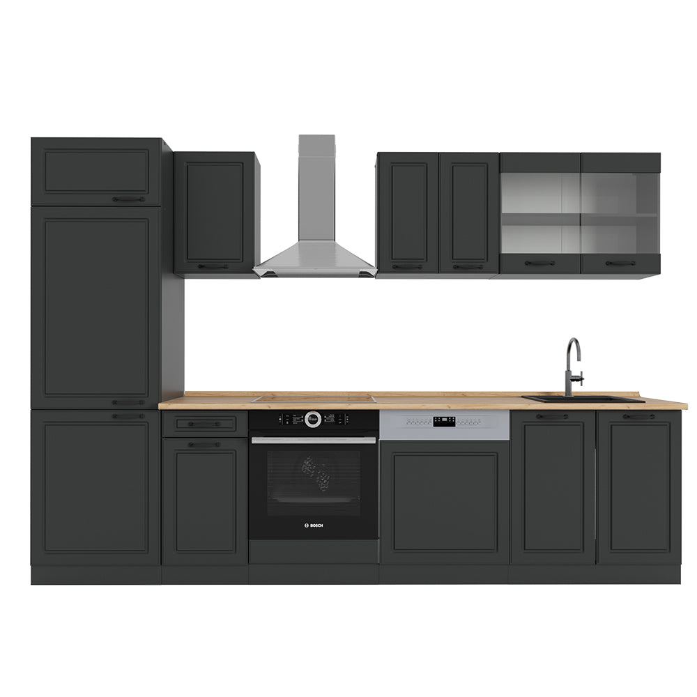 Vicco Cucina componibile Casa di campagna antracite/antracite 300 cm , PL Rovere