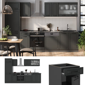 Vicco Cucina componibile Casa di campagna antracite/antracite 300 cm , PL Antracite