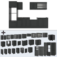 Vicco Cucina componibile Casa di campagna antracite/antracite 300 cm con armadio alto, PL Antracite