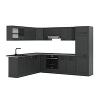 Vicco Cucina angolare completa Casa di campagna antracite/antracite 227 x 287 cm , PL Antracite