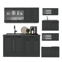 Vicco Cucina monoblocco Casa di campagna antracite/antracite 140 cm , PL Antracite