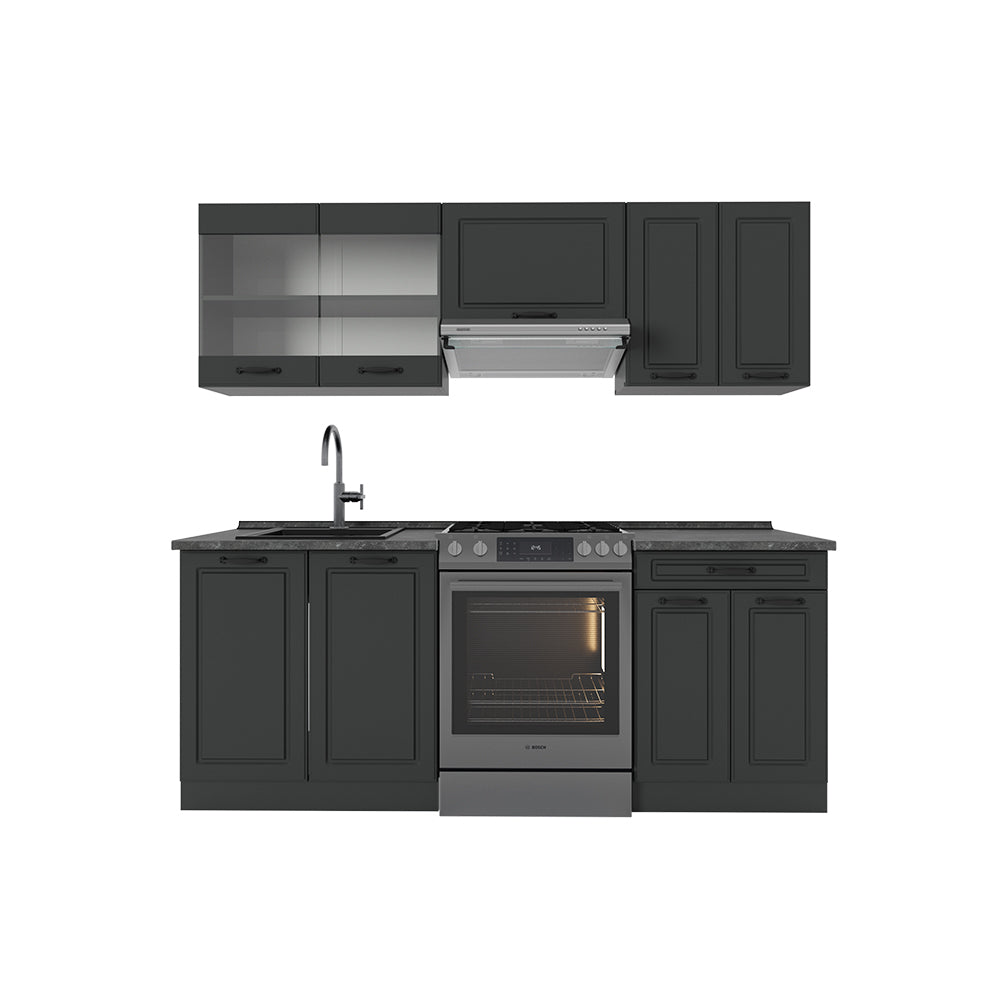 Vicco Cucina componibile Casa di campagna antracite/antracite 200 cm , PL Antracite