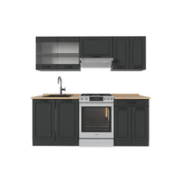 Vicco Cucina componibile Casa di campagna antracite/antracite 200 cm , PL Rovere