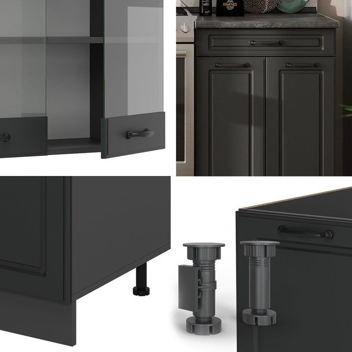 Vicco Cucina componibile Casa di campagna antracite/antracite 200 cm , PL Antracite