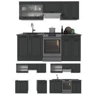 Vicco Cucina componibile Casa di campagna antracite/antracite 200 cm , PL Antracite