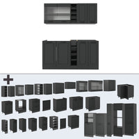 Vicco Cucina completa Casa di campagna antracite/antracite 160 cm , PL Marmo