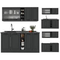 Vicco Cucina completa Casa di campagna antracite/antracite 160 cm , PL Antracite