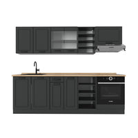 Vicco Cucina componibile Casa di campagna antracite/antracite 240 cm , PL Rovere