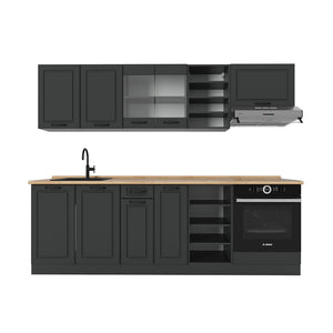 Vicco Cucina componibile Casa di campagna antracite/antracite 240 cm , PL Rovere