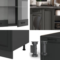 Vicco Cucina componibile Casa di campagna antracite/antracite 240 cm senza piano di lavoro