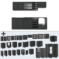 Vicco Cucina componibile Casa di campagna antracite/antracite 240 cm senza piano di lavoro