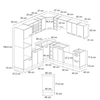 Vicco Cucina angolare completa Casa di campagna antracite/antracite 237 x 247 cm , PL Antracite