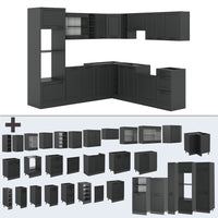 Vicco Cucina angolare completa Casa di campagna antracite/antracite 237 x 247 cm , PL Rovere