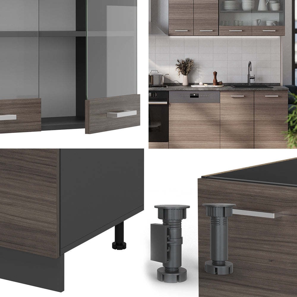 Vicco Cucina componibile Grigio nobile/antracite 300 cm , PL Antracite