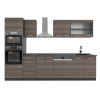 Vicco Cucina componibile Grigio nobile/antracite 300 cm con armadio alto, PL Antracite