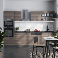 Vicco Cucina componibile Grigio nobile/antracite 300 cm con armadio alto, senza piano di lavoro