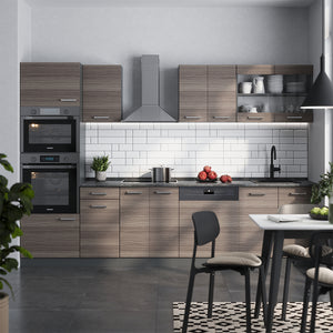 Vicco Cucina componibile Grigio nobile/antracite 300 cm con armadio alto, PL Antracite