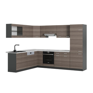 Vicco Cucina angolare completa Grigio nobile/antracite 227 x 287 cm , PL Marmo