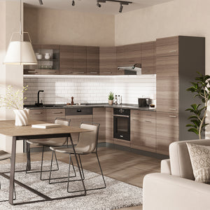 Vicco Cucina angolare completa Grigio nobile/antracite 227 x 287 cm , PL Marmo