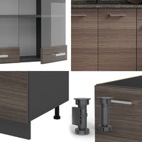 Vicco Cucina monoblocco Grigio nobile/antracite 140 cm , PL Antracite