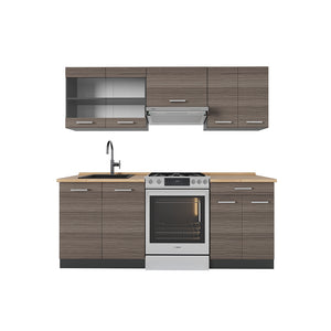 Vicco Cucina componibile Grigio nobile/antracite 200 cm senza piano di lavoro