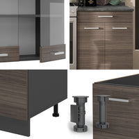 Vicco Cucina componibile Grigio nobile/antracite 200 cm , PL Rovere