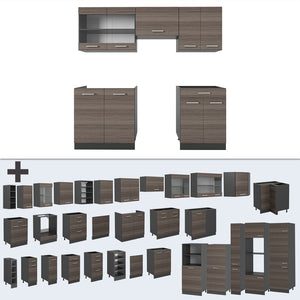 Vicco Cucina componibile Grigio nobile/antracite 200 cm , PL Marmo