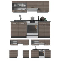 Vicco Cucina componibile Grigio nobile/antracite 200 cm , PL Marmo