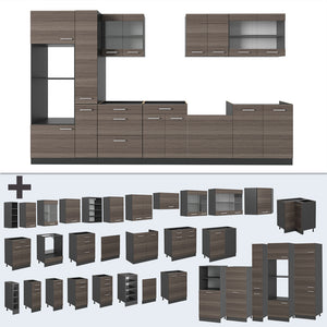 Vicco Cucina completa  Grigio nobile/antracite 350 cm , PL Antracite