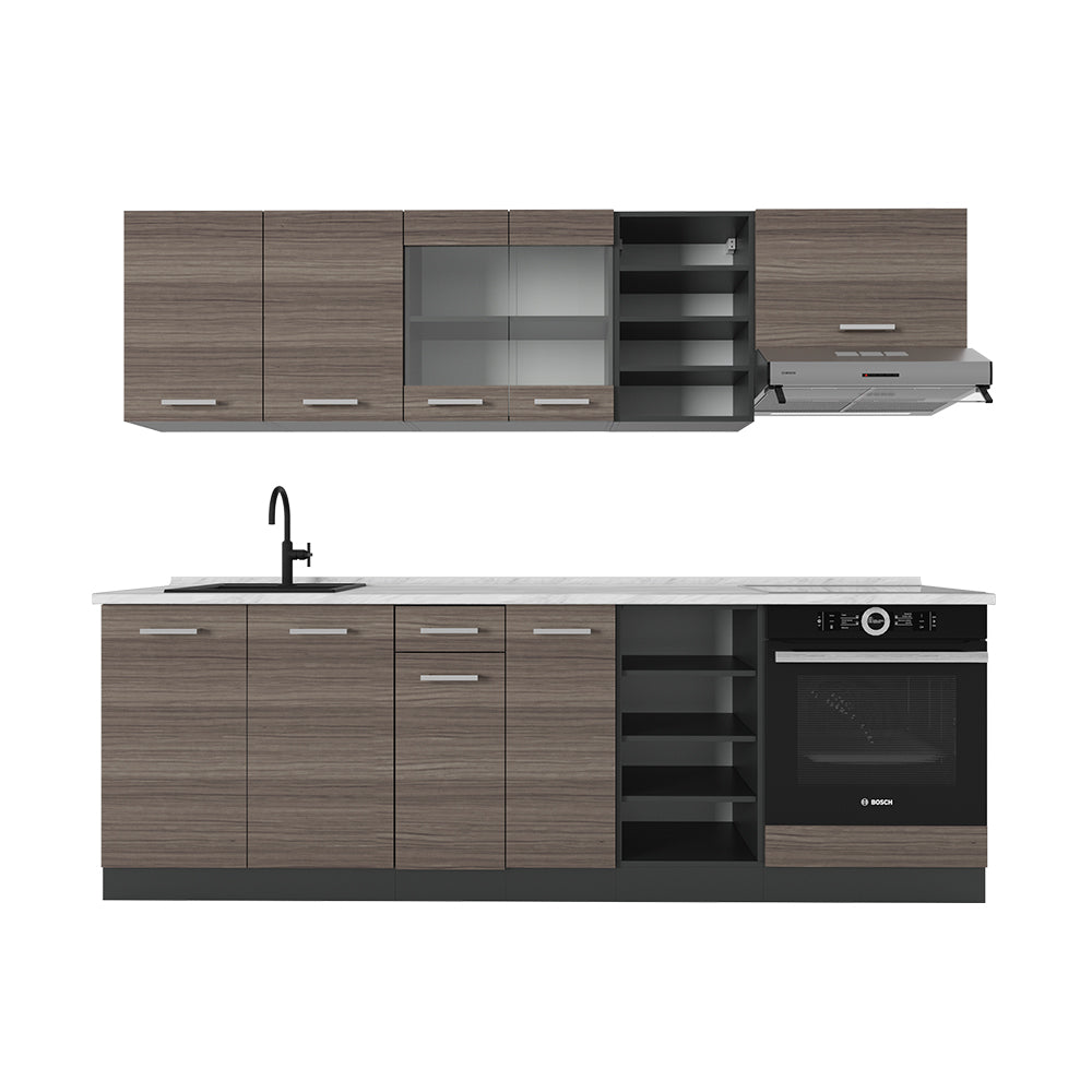 Vicco Cucina componibile Grigio nobile/antracite 240 cm , PL Marmo