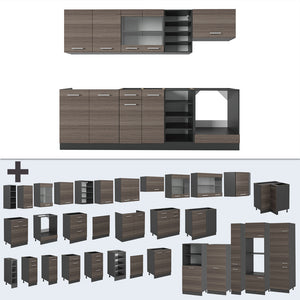 Vicco Cucina componibile Grigio nobile/antracite 240 cm , PL Antracite