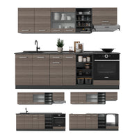 Vicco Cucina componibile Grigio nobile/antracite 240 cm , PL Rovere