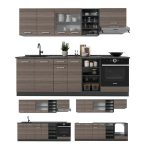 Vicco Cucina componibile Grigio nobile/antracite 240 cm senza piano di lavoro