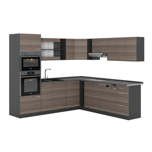 Vicco Cucina angolare completa Grigio nobile/antracite 237 x 247 cm , PL Antracite