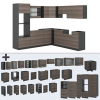 Vicco Cucina angolare completa Grigio nobile/antracite 237 x 247 cm , PL Marmo