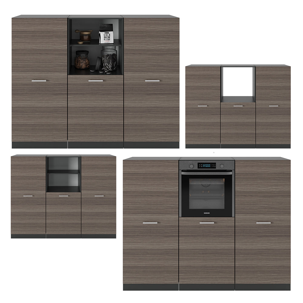 Vicco Cucine componibili piccole Grigio nobile/antracite 180 cm senza piano di lavoro