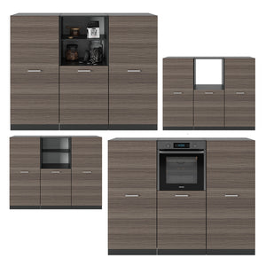 Vicco Cucine componibili piccole Grigio nobile/antracite 180 cm senza piano di lavoro