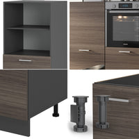 Vicco Cucine componibili piccole Grigio nobile/antracite 180 cm senza piano di lavoro