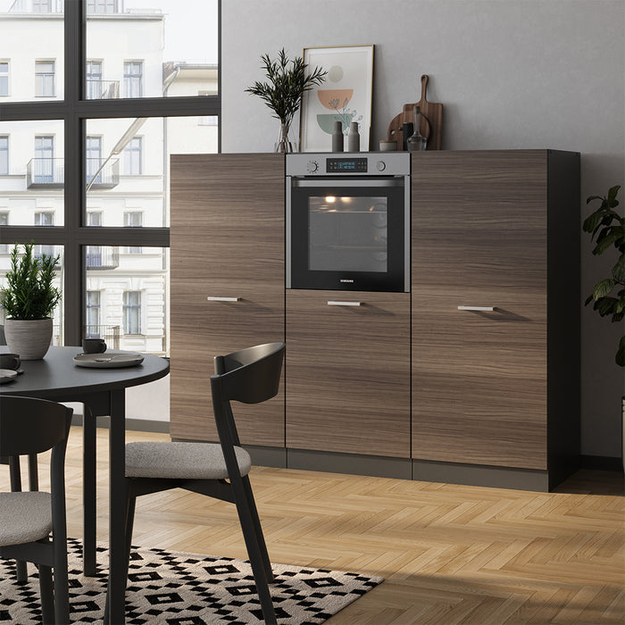 Vicco Cucine componibili piccole Grigio nobile/antracite 180 cm senza piano di lavoro