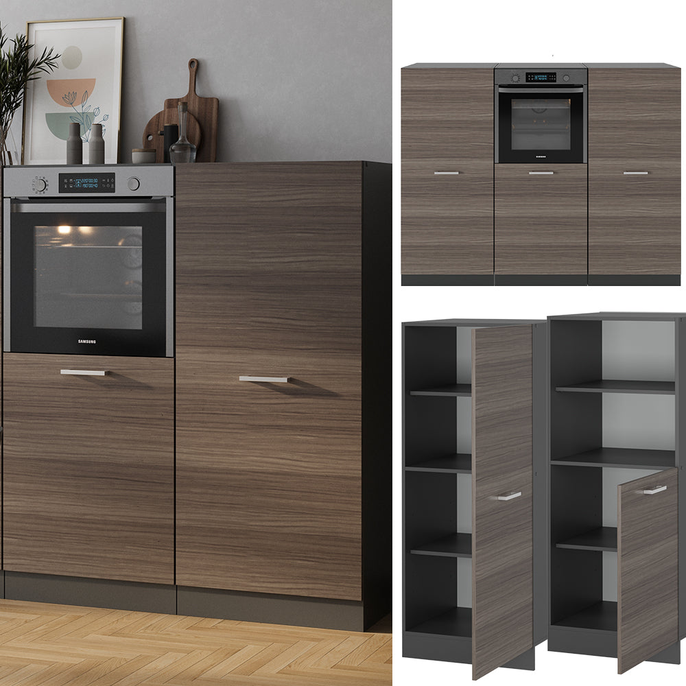 Vicco Cucine componibili piccole Grigio nobile/antracite 180 cm senza piano di lavoro