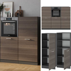 Vicco Cucine componibili piccole Grigio nobile/antracite 180 cm senza piano di lavoro