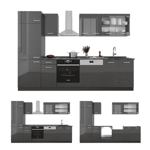 Vicco Cucina componibile Antracite lucido/antracite 300 cm , PL Rovere